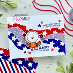 Pink and Main Happy 250 8.5 x 5.5 Paper Pack pmp201 red white blue stars card
