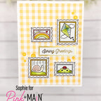 Pink and Main Happy Easter Sentiments Foilables Panels pmf383 yellow plaid