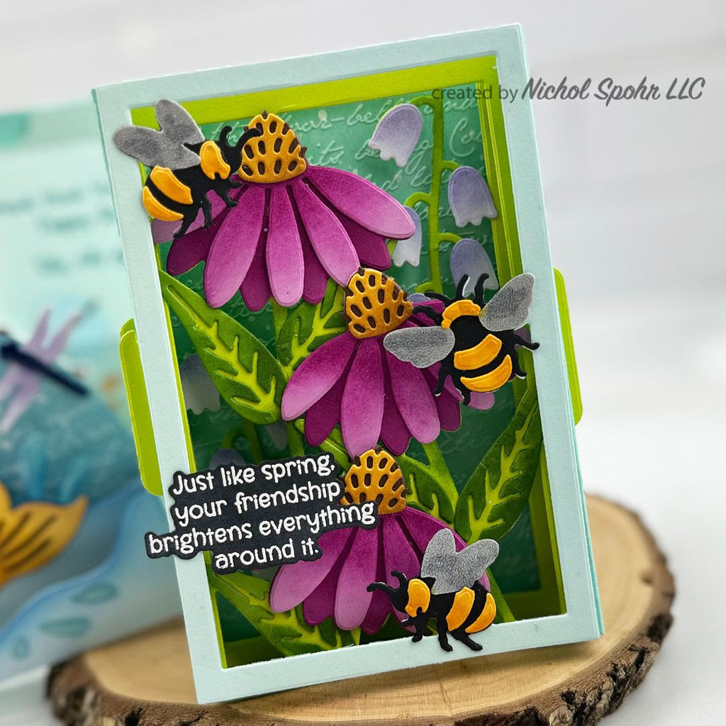 Pink and Main Hello Friend Pop Up Card Dies pmn872 purple friendship