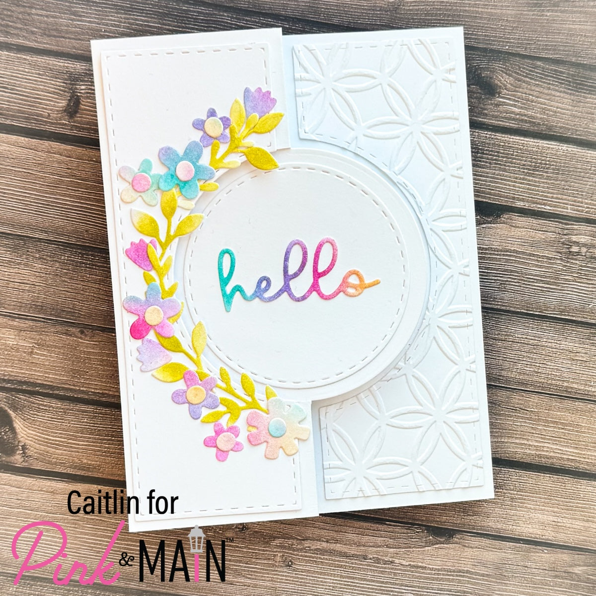 Pink and Main Hello Sentiments Clear Stamps pm0761 flowers