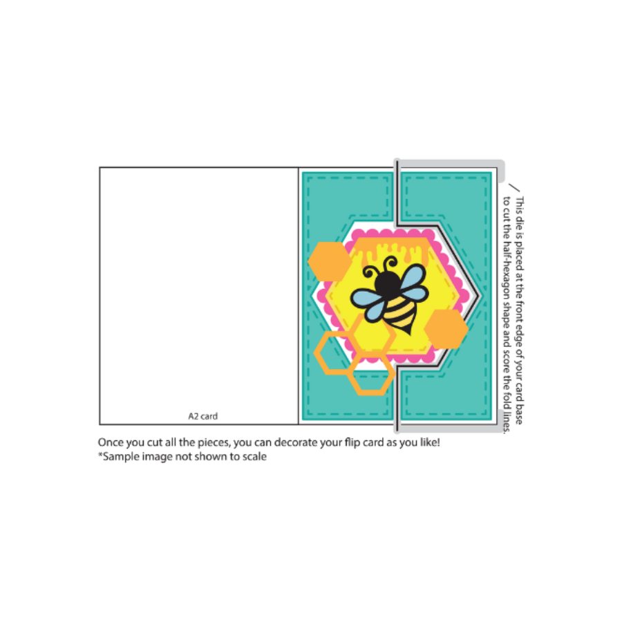 Pink and Main Hexagon Flip Card Dies pnm772 how to cut