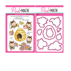 Pink and Main Hey Honey Clear Stamp and Die Set