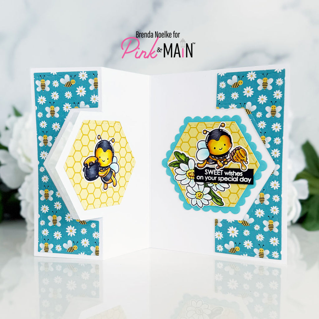 Pink and Main Hey Honey Clear Stamp and Die Set bees