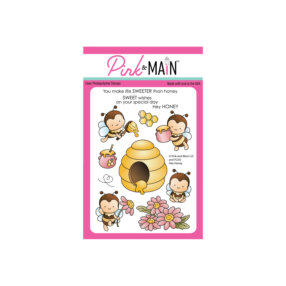 Pink and Main Hey Honey Clear Stamp and Die Set product image 1