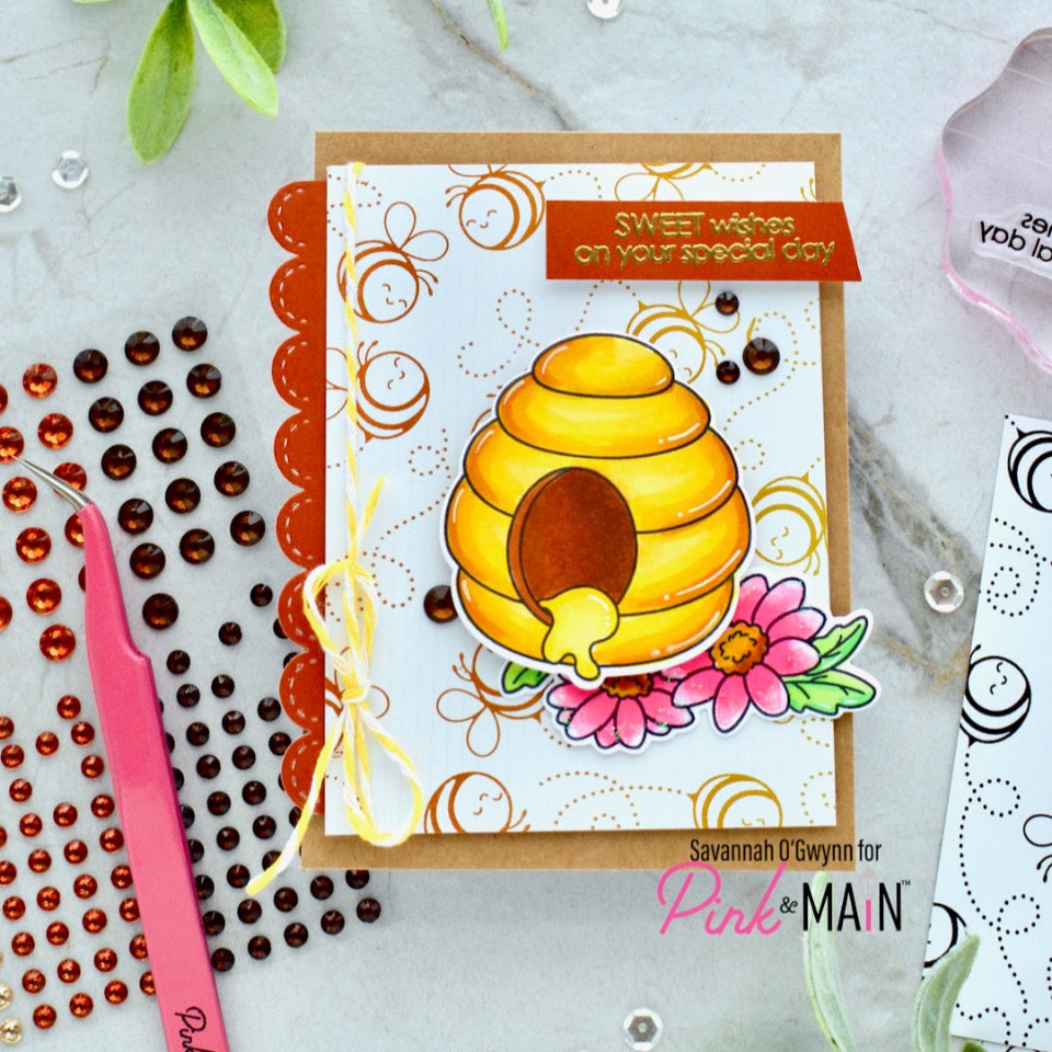 Pink and Main Hey Honey Clear Stamps pm0804 beehive