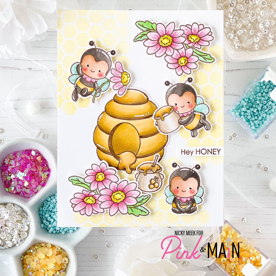 Pink and Main Hey Honey Clear Stamps pm0804 bees