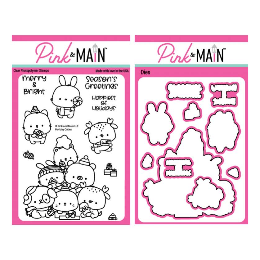 Pink and Main Holiday Cuties Clear Stamp and Die Set