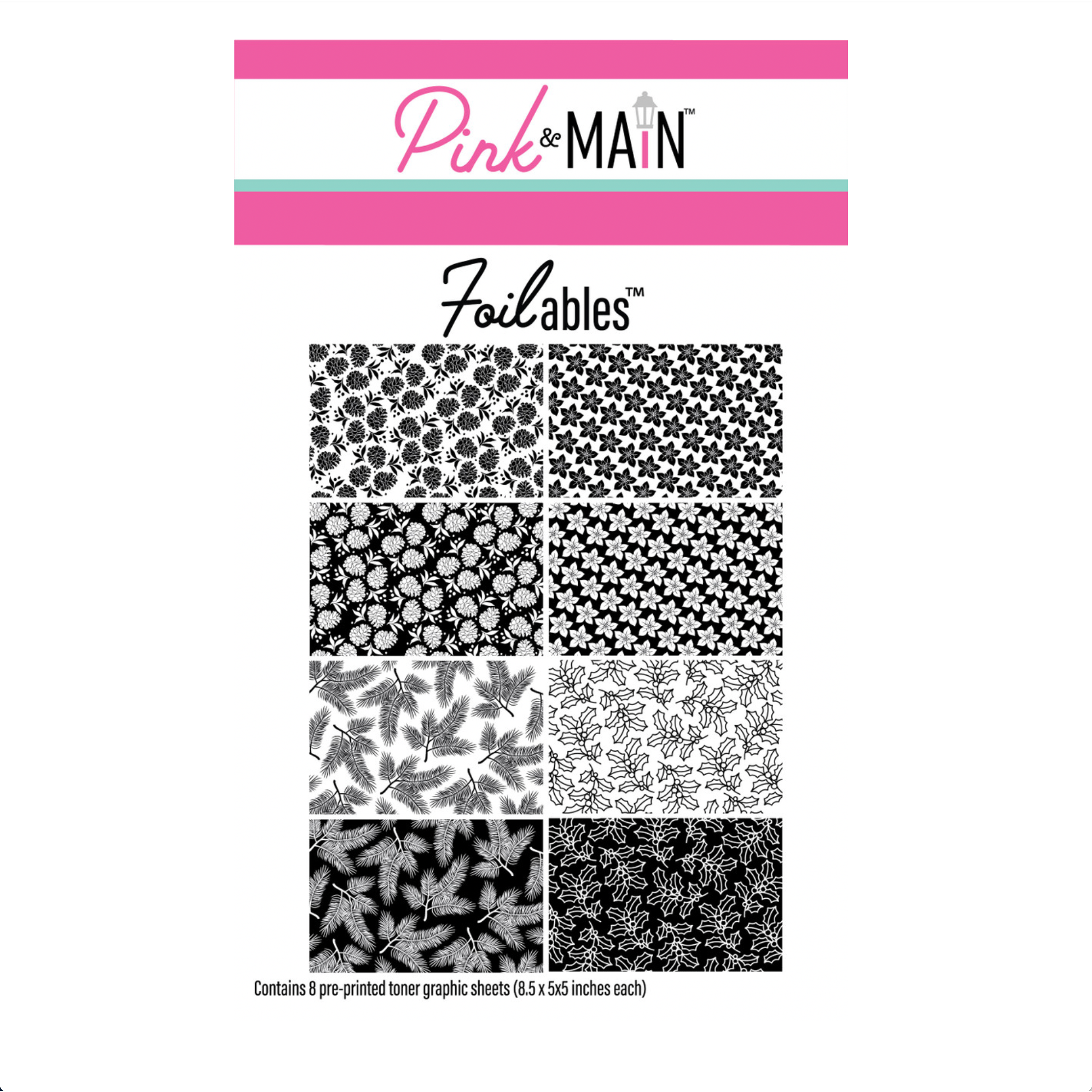 Pink and Main Holiday Foliage Foilables Sheets pmf354