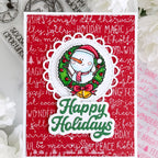 Pink and Main Holiday Sayings 6x6 Embossing Folder pmt120 happy holidays card