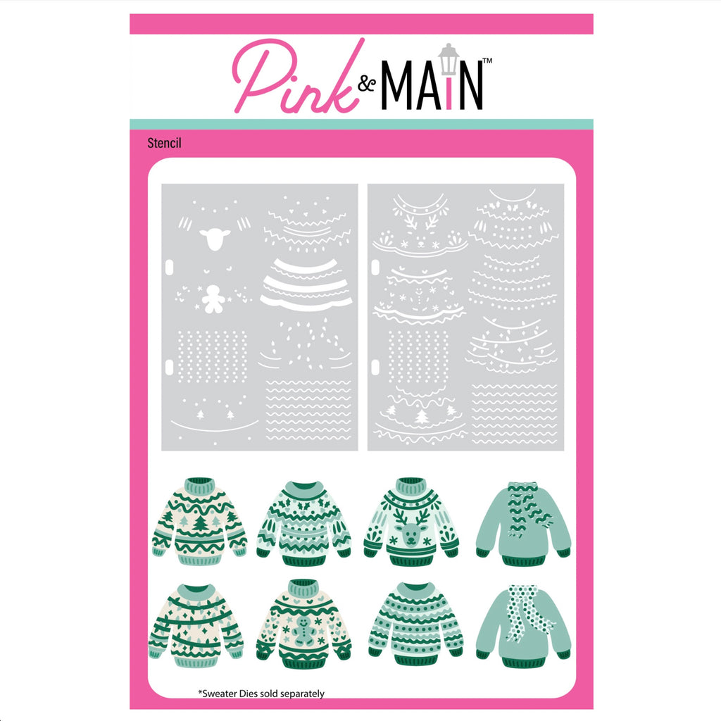 Pink and Main Holiday Sweater Layering Stencils and Sweater Dies and Stencil Set product image 1