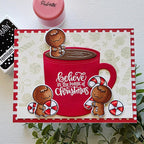 Pink and Main Holiday Sweets Layering Stencils pms150 the magic of christmas card