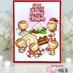 Pink and Main Holly Jolly Sentiments Clear Stamp and Die Set cake with icing card