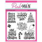Pink and Main Holly Jolly Sentiments Clear Stamp and Die Set product image 1