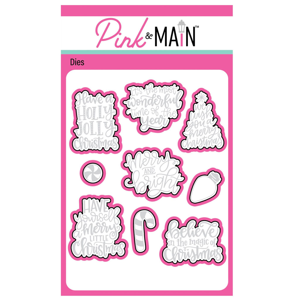 Pink and Main Holly Jolly Sentiments Clear Stamp and Die Set product image 2