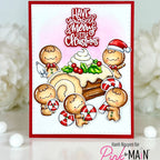Pink and Main Holly Jolly Sentiments Dies pnm917 cake with icing card