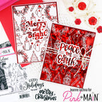 Pink and Main Home For Christmas Foilables Panels pmf357 red