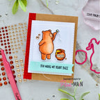 Pink and Main Honey Bear Clear Stamp and Die Set honey