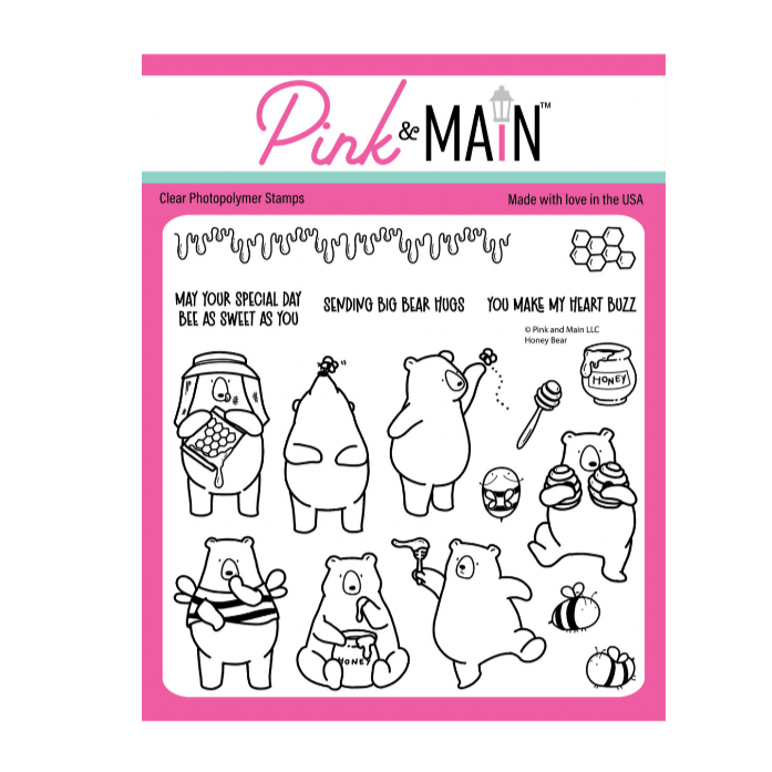 Pink and Main Honey Bear Clear Stamps pm0805