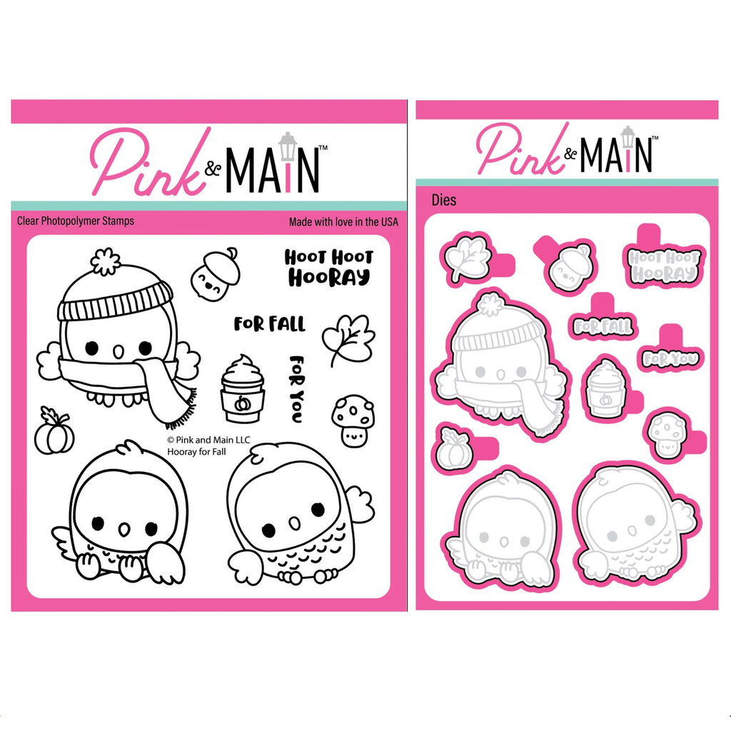 Pink and Main Hooray For Fall Clear Stamp and Die Set