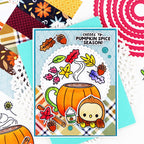 Pink and Main Hooray For Fall Clear Stamp and Die Set fall leaves card