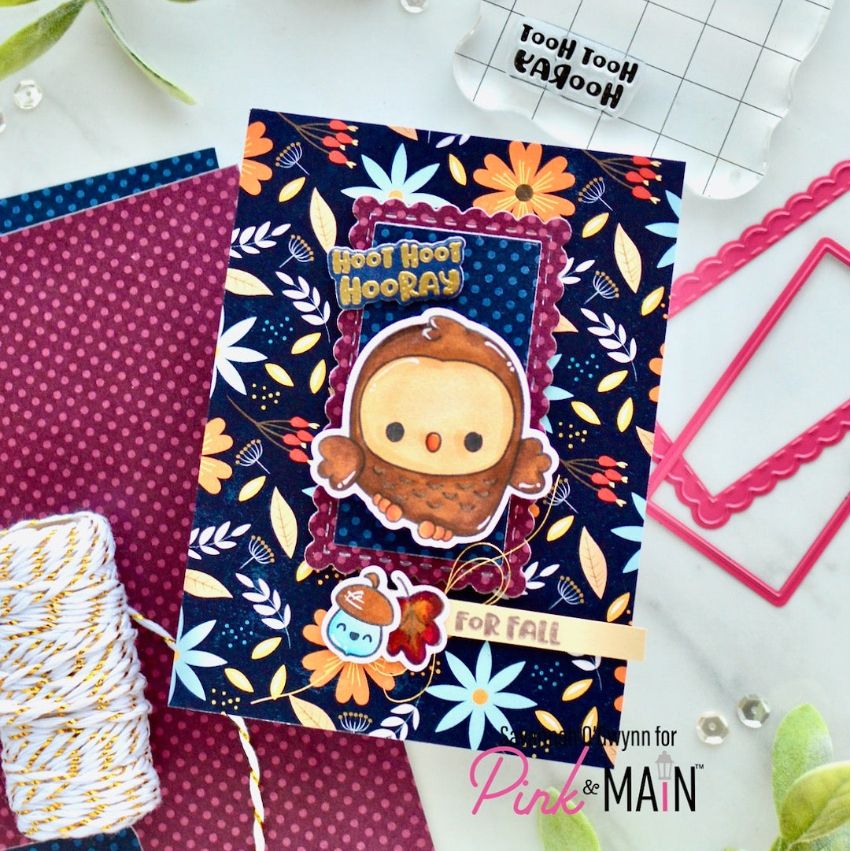 Pink and Main Hooray For Fall Clear Stamps pm0896 flower background card