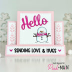 Pink and Main Horizontal Step Card Dies pnm813 hello