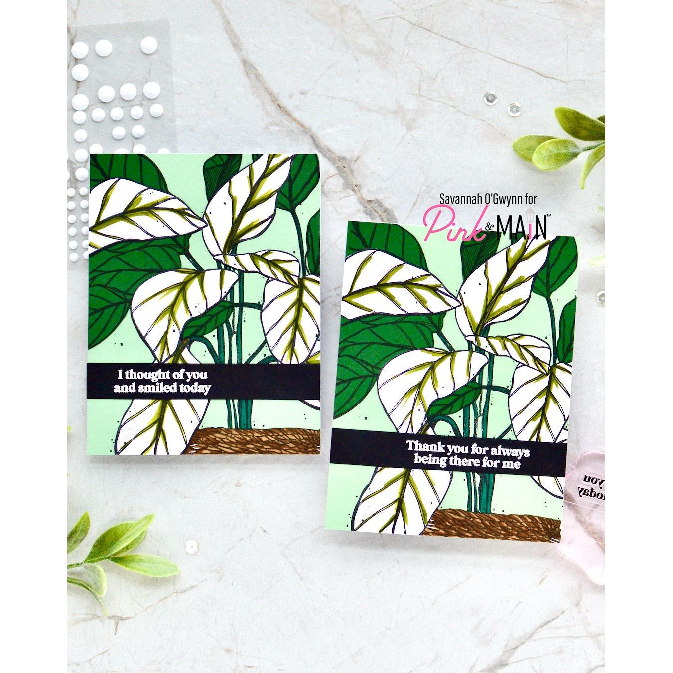 Pink and Main House Plant Clear Stamps pm0765 thank you