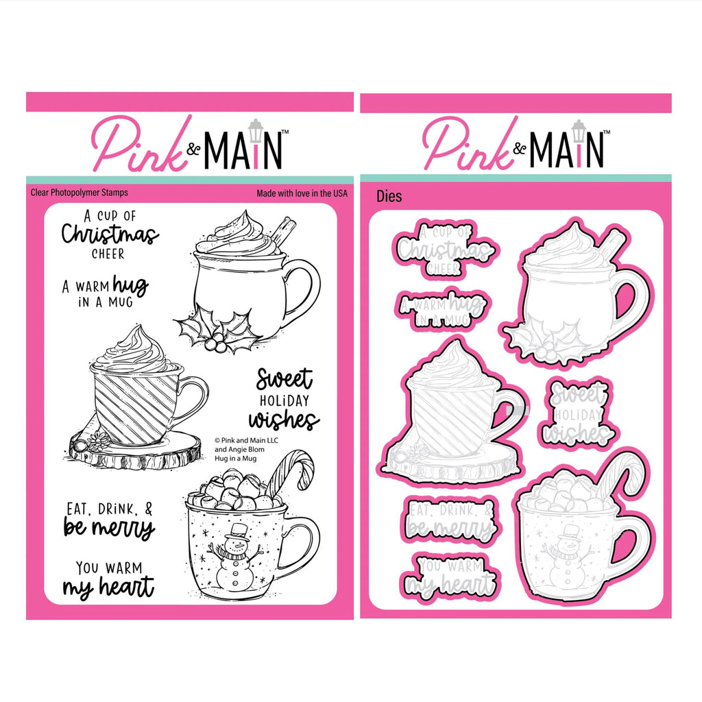 Pink and Main Hug in a Mug Clear Stamp and Die Set