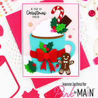 Pink and Main Hug in a Mug Clear Stamp and Die Set christmas cheer card