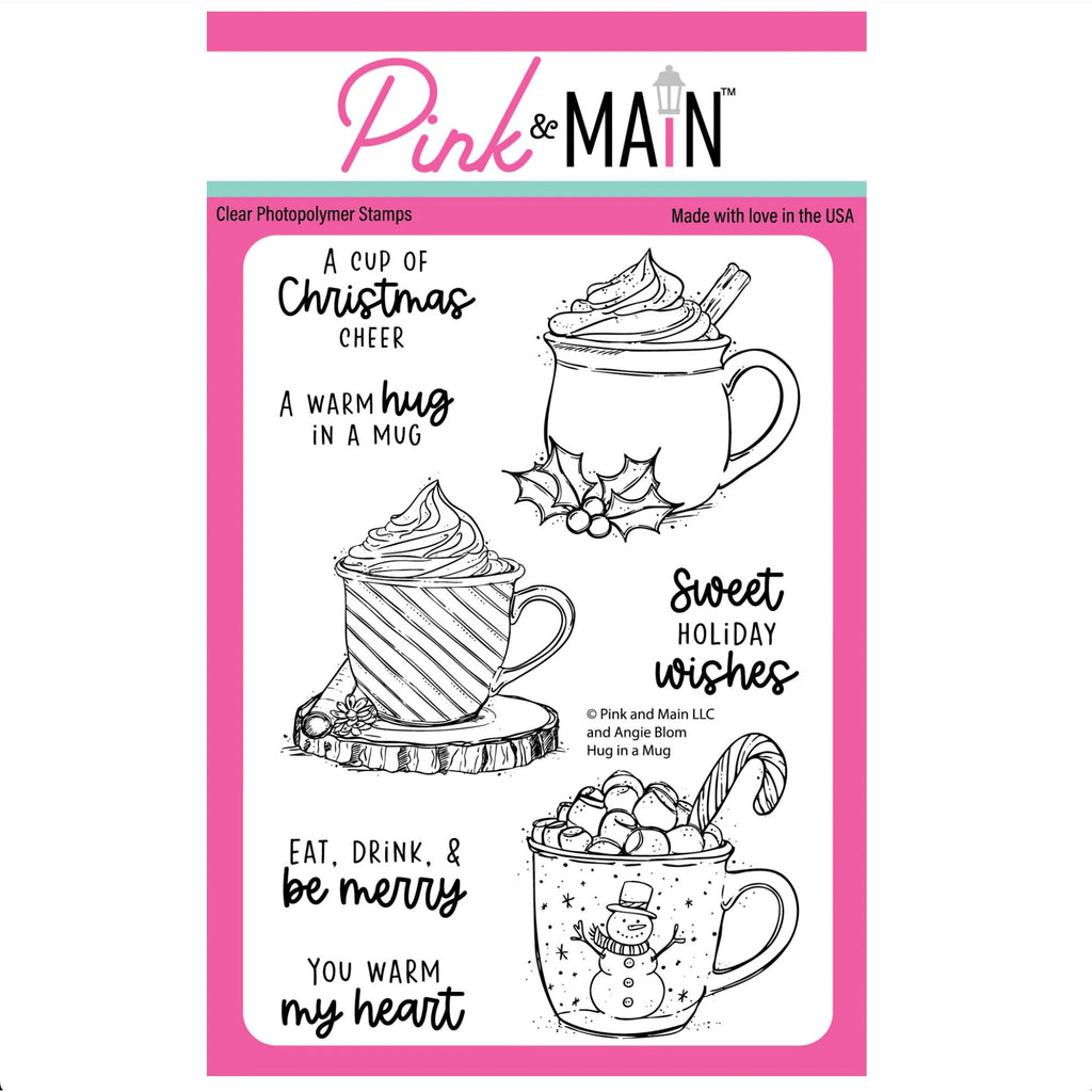 Pink and Main Hug in a Mug Clear Stamps pm0905