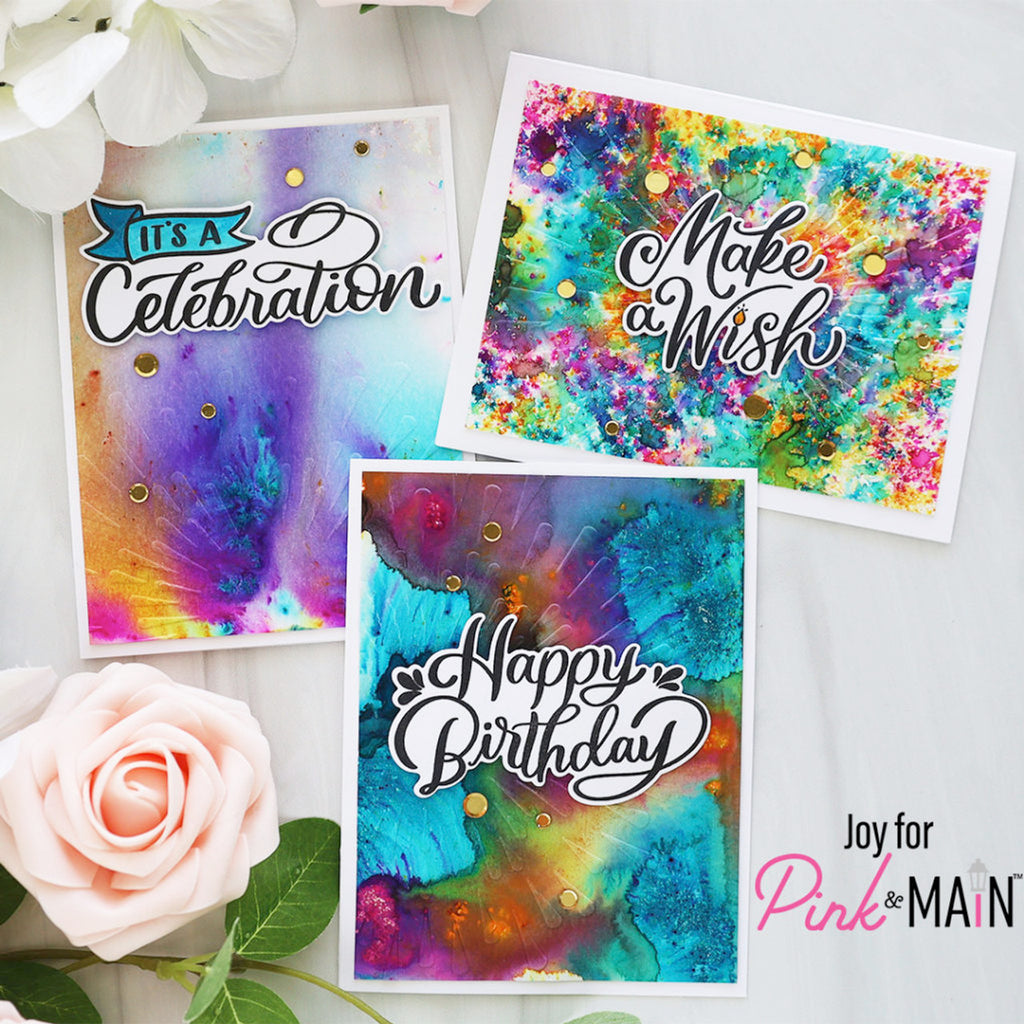 Pink and Main It's a Celebration Clear Stamps PM0605 rainbow