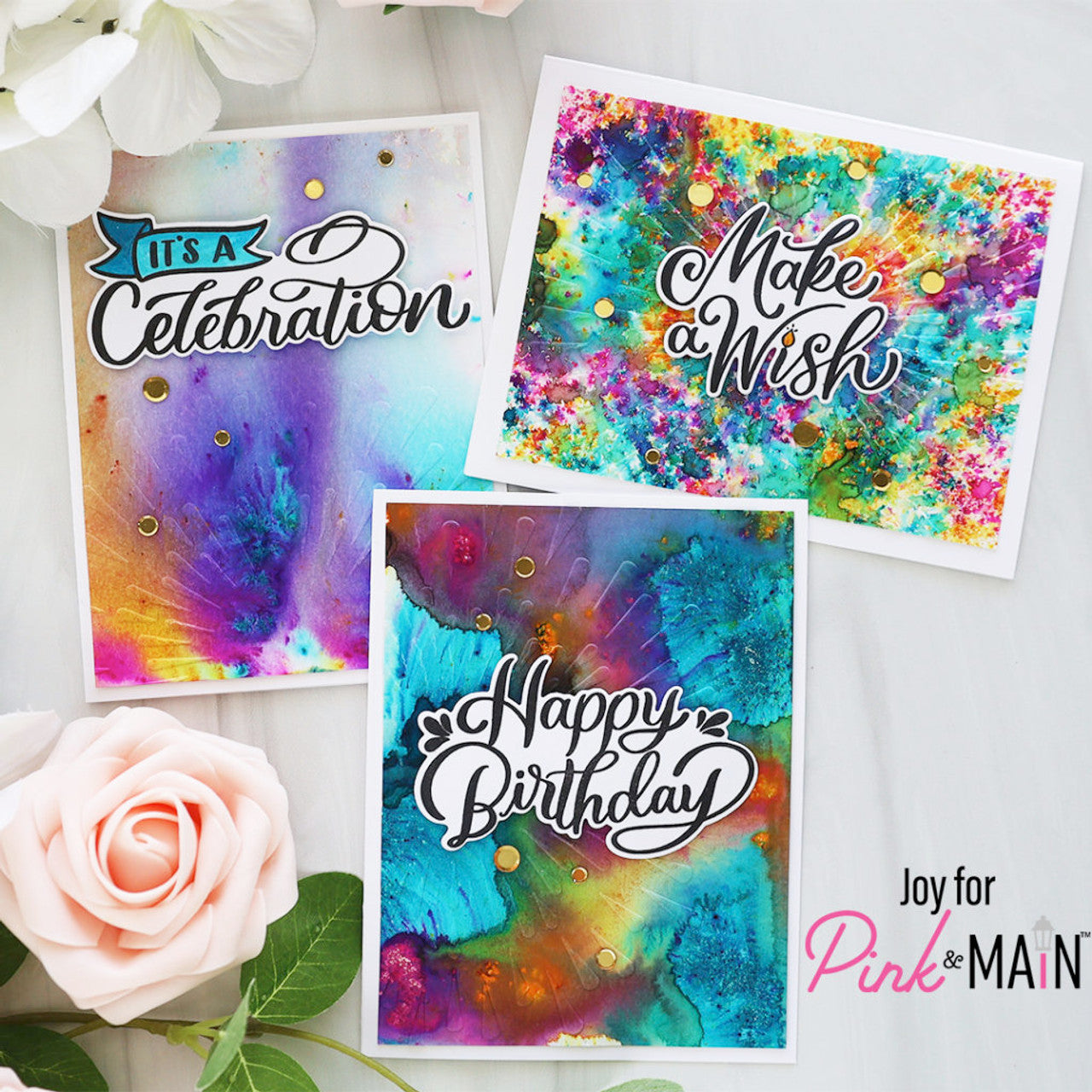 Pink and Main It's a Celebration Dies PNM509 rainbow