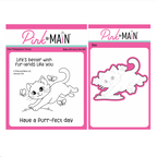 Pink and Main January Cat Clear Stamp and Die Set