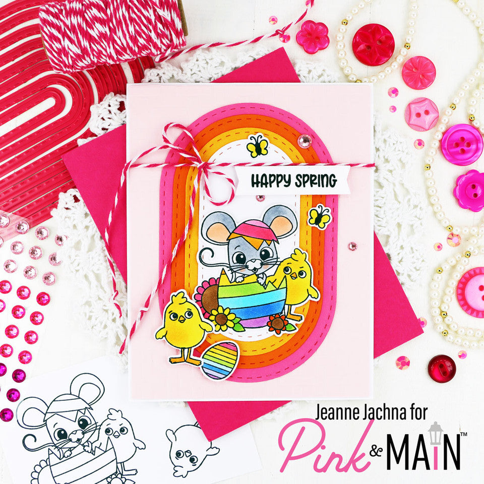 Pink and Main January Mouse Dies pnm712 rainbow