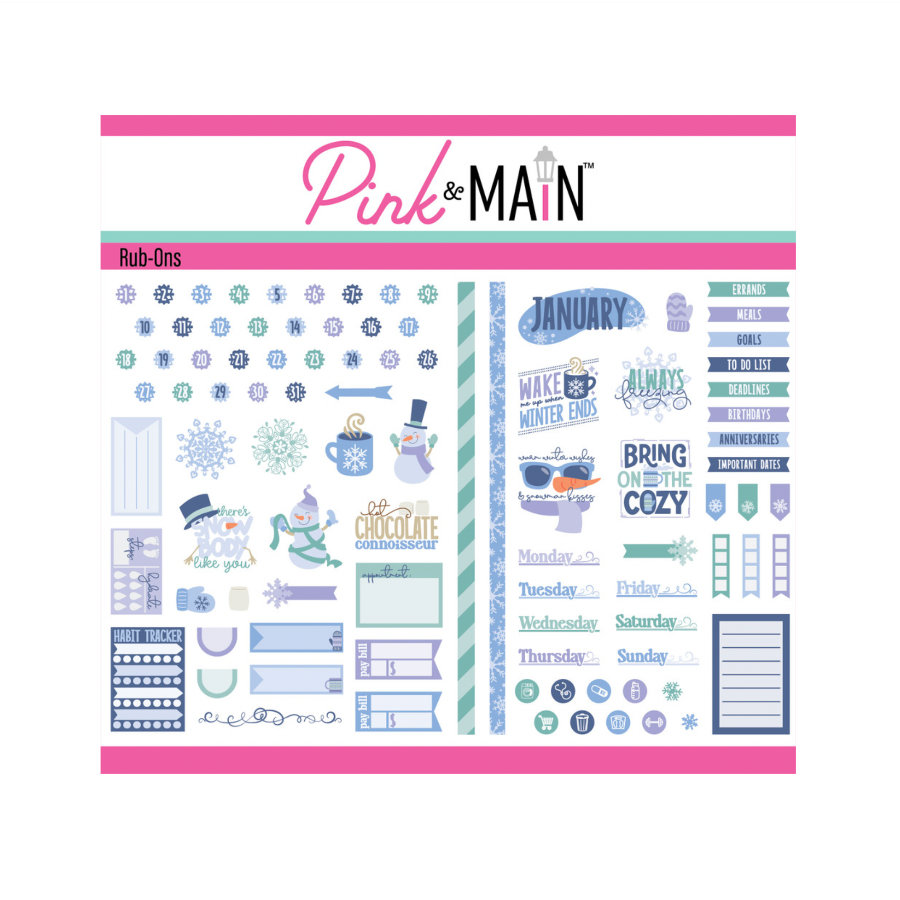 Pink and Main January Rub Ons pmr005
