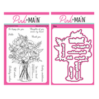 Pink and Main Jar Of Peonies Clear Stamp and Die Set
