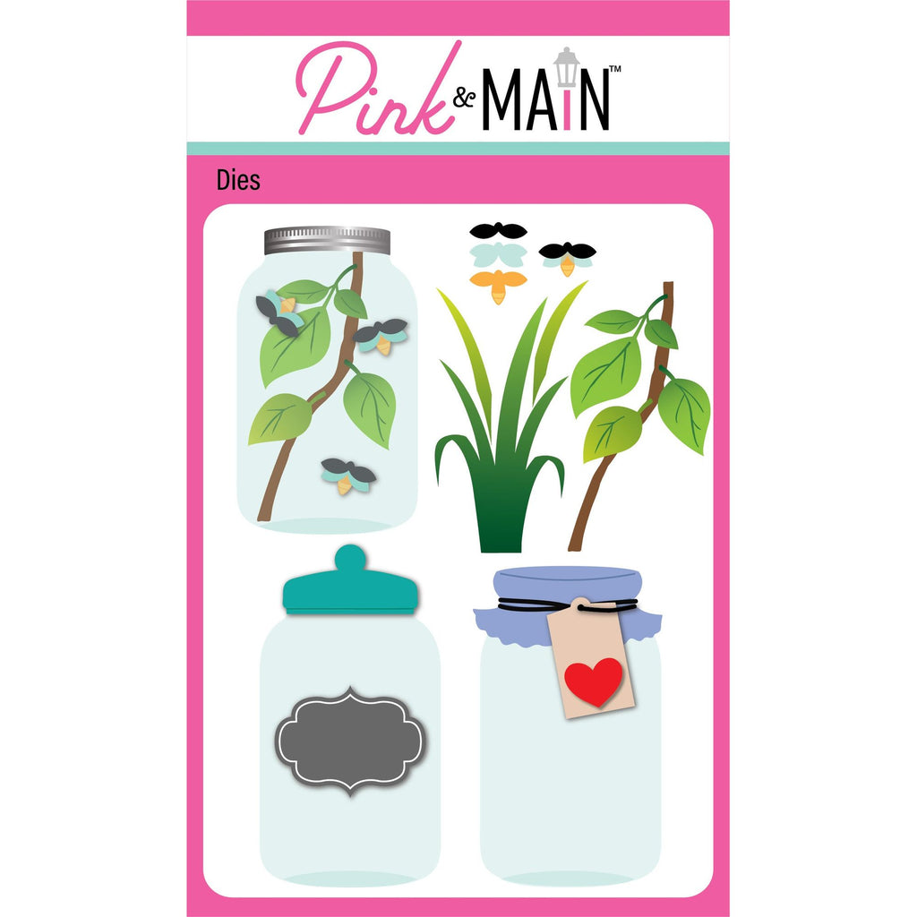 Pink and Main Jar With Lids and Labels Dies pnm756
