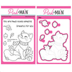 Pink and Main July Cat Clear Stamp and Die Set