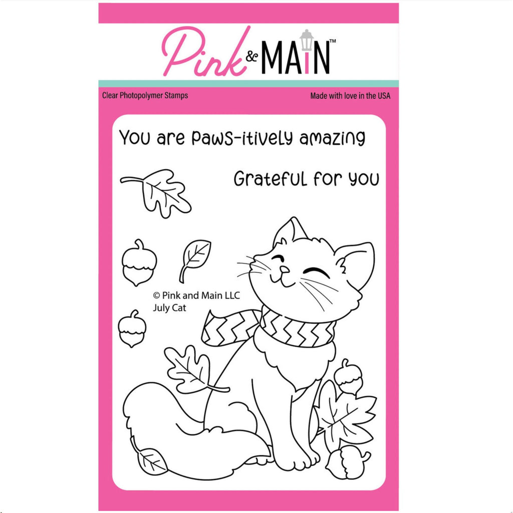 Pink and Main July Cat Clear Stamps pm0887