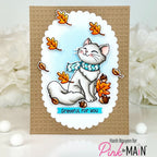 Pink and Main July Cat Dies pnm886 grateful for you card