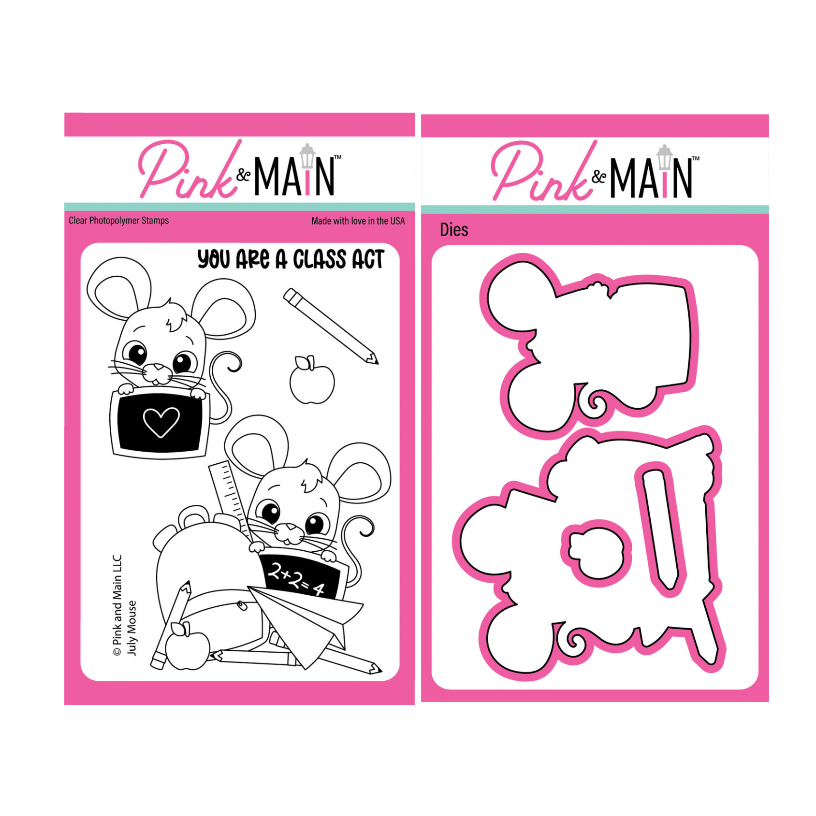 Pink and Main July Mouse Clear Stamp and Die Set