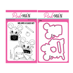 Pink and Main July Mouse Clear Stamp and Die Set