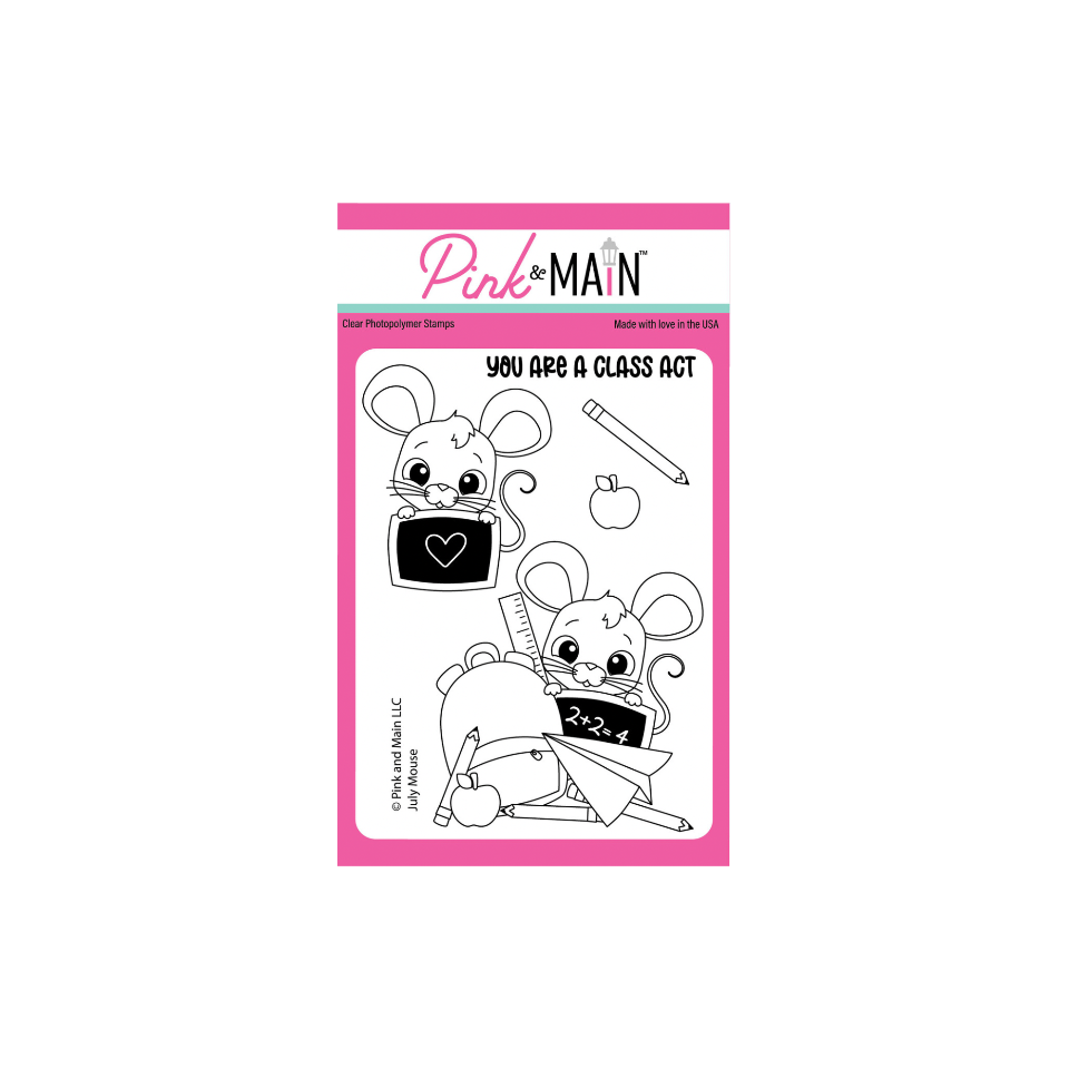Pink and Main July Mouse Clear Stamp and Die Set product image 1