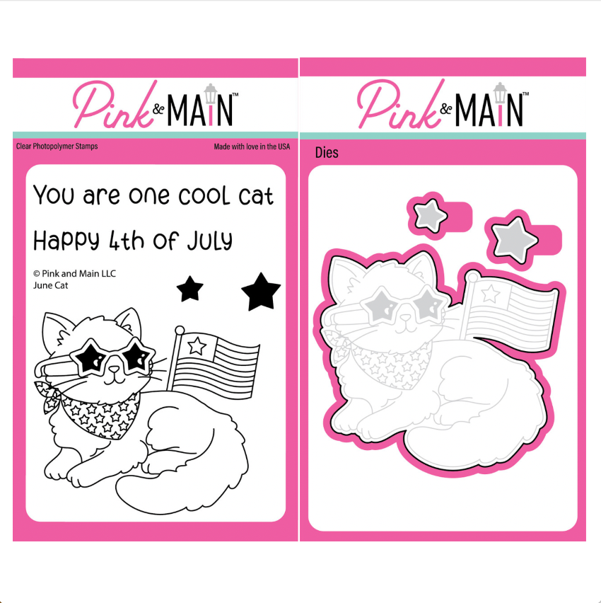 Pink and Main June Cat Clear Stamp and Die Set