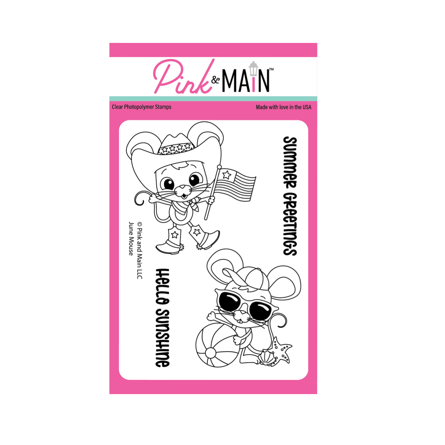 Pink and Main June Mouse Clear Stamp and Die Set product image 1