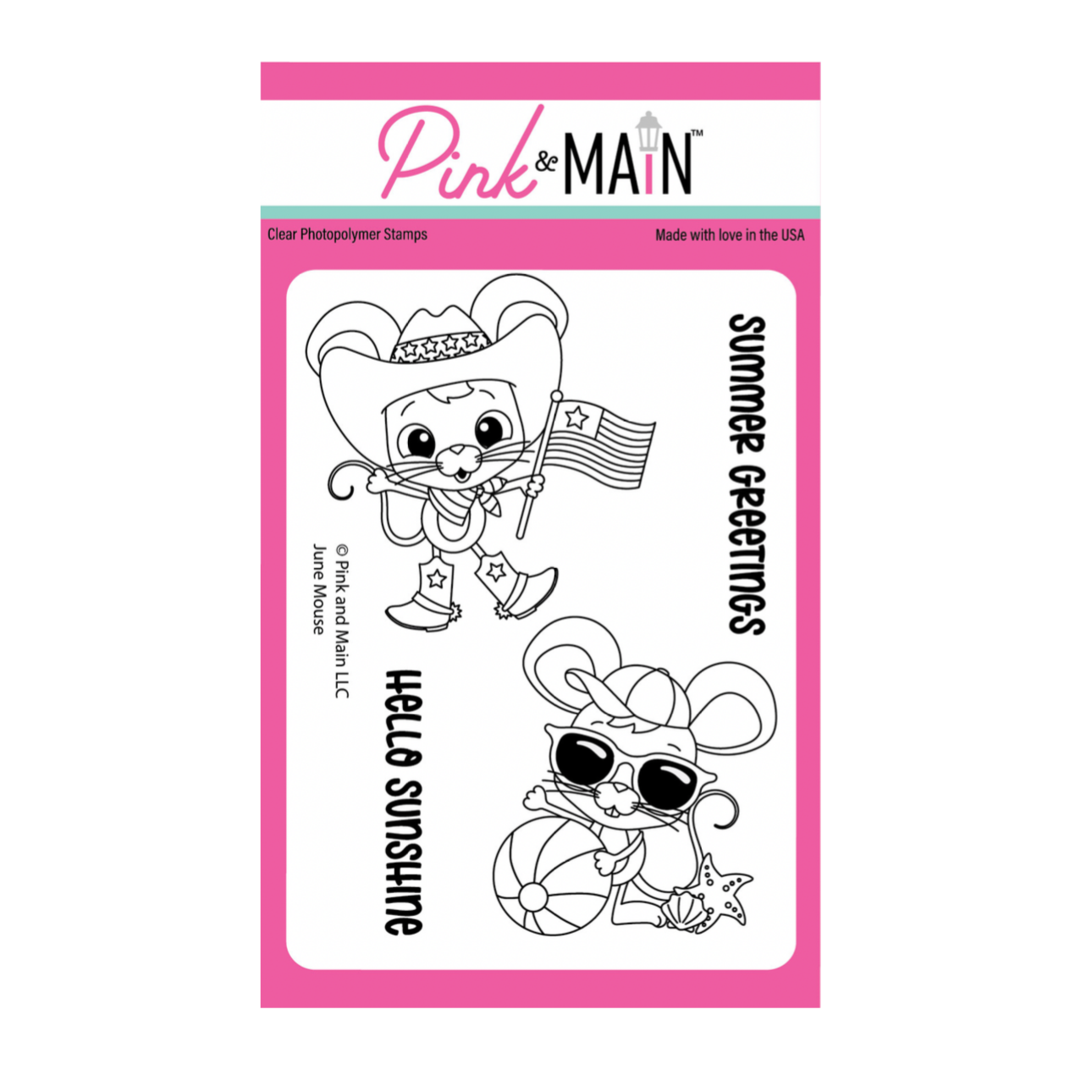 Pink and Main June Mouse Clear Stamps pm0795