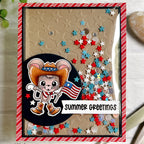 Pink and Main June Mouse Clear Stamps pm0795 shaker card