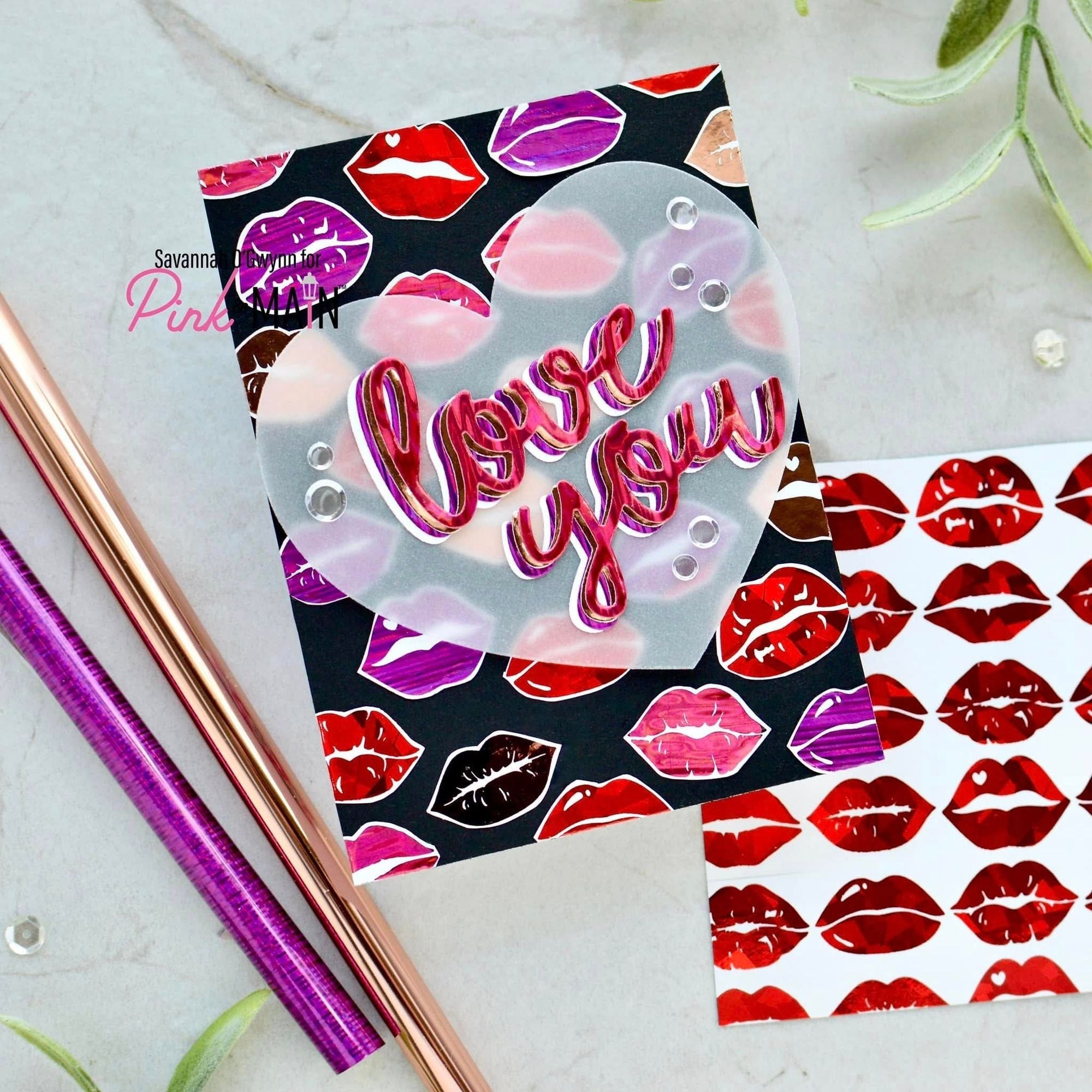 Pink and Main Kissing Booth Foilables Panels pmf281 love you