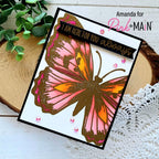 Pink and Main Large Sentiments Strip Dies pnm327 butterfly