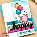 Pink and Main Large Sentiments Strip Dies pnm327 happy birthday